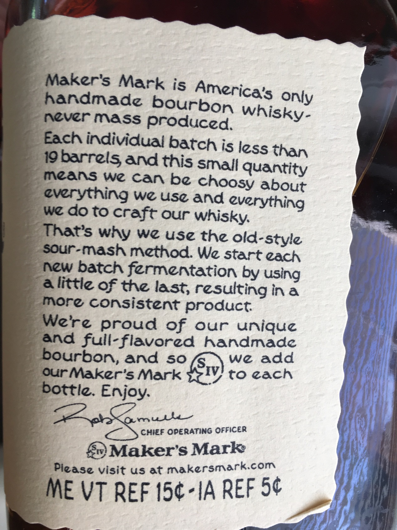 Makers Mark Whisky and Major John Burnett – Burnett